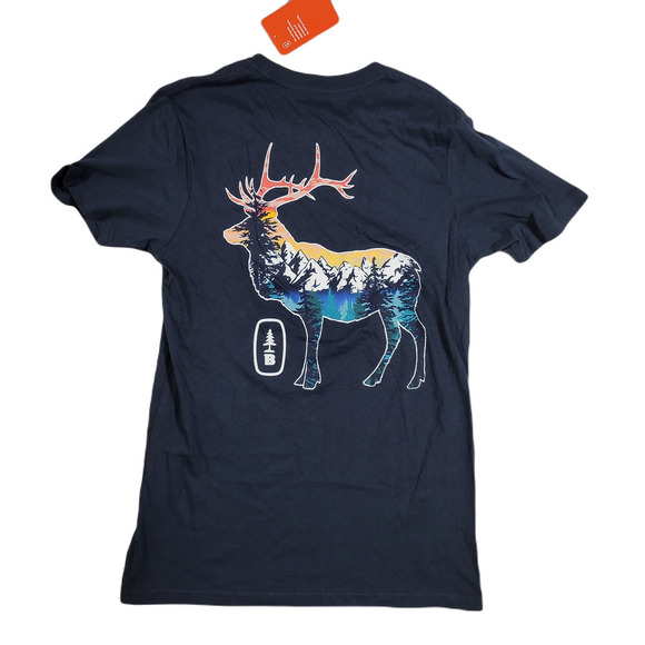 Bass Outdoor Deer Stag T-shirt Mens Small Dress Blues‎ - Picture 1 of 4